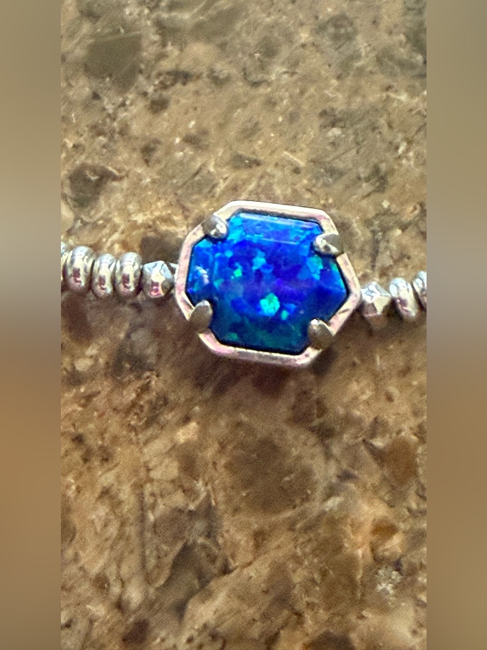 ✨ Kendra Scott Tomon Royal Blue Kyocera Opal Stretch Bracelet.